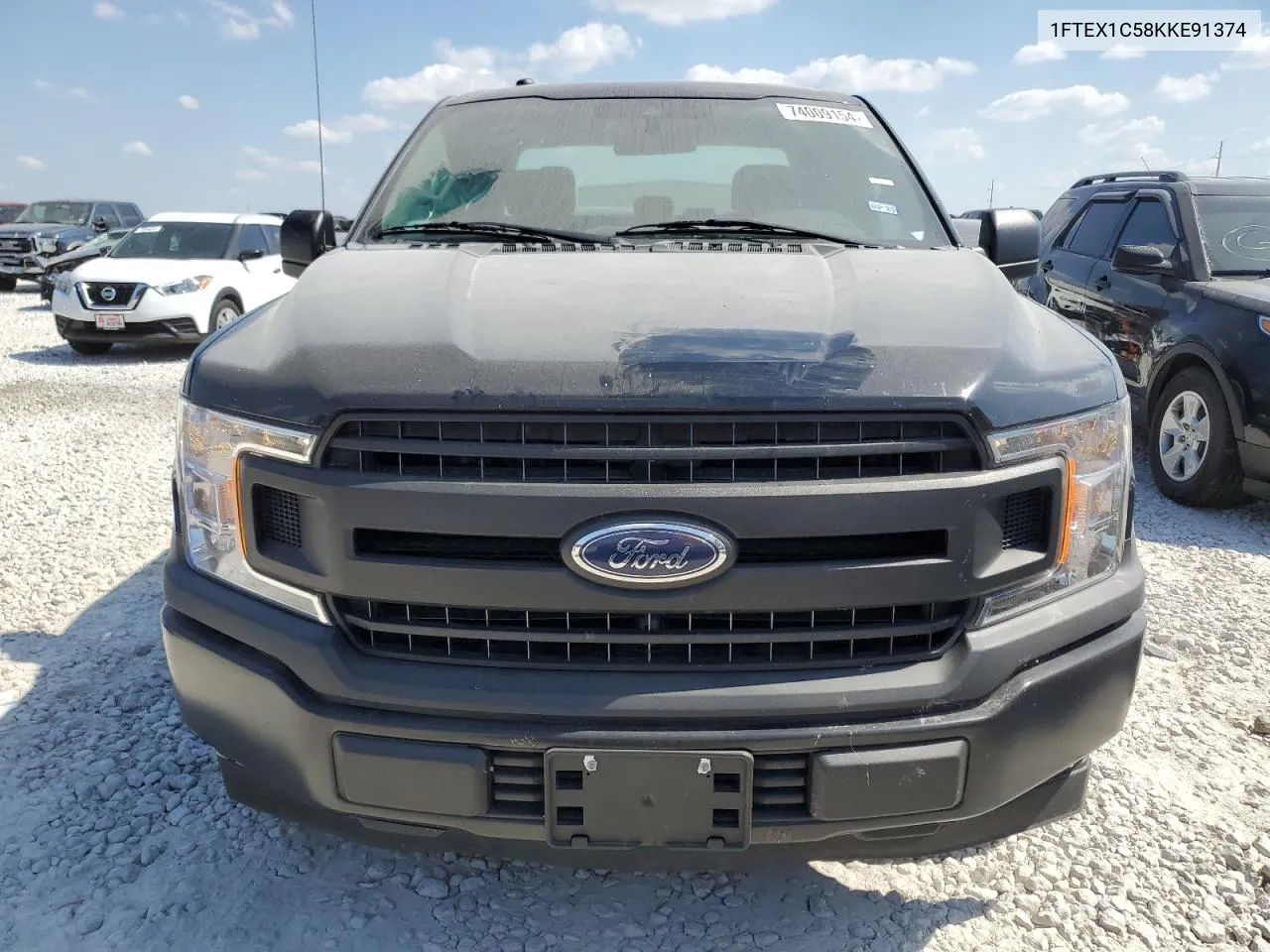 2019 Ford F150 Super Cab VIN: 1FTEX1C58KKE91374 Lot: 74009154