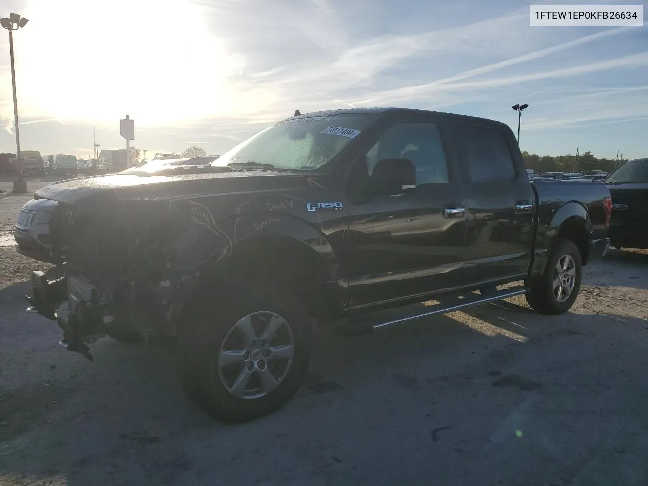 2019 Ford F150 Supercrew VIN: 1FTEW1EP0KFB26634 Lot: 74011404