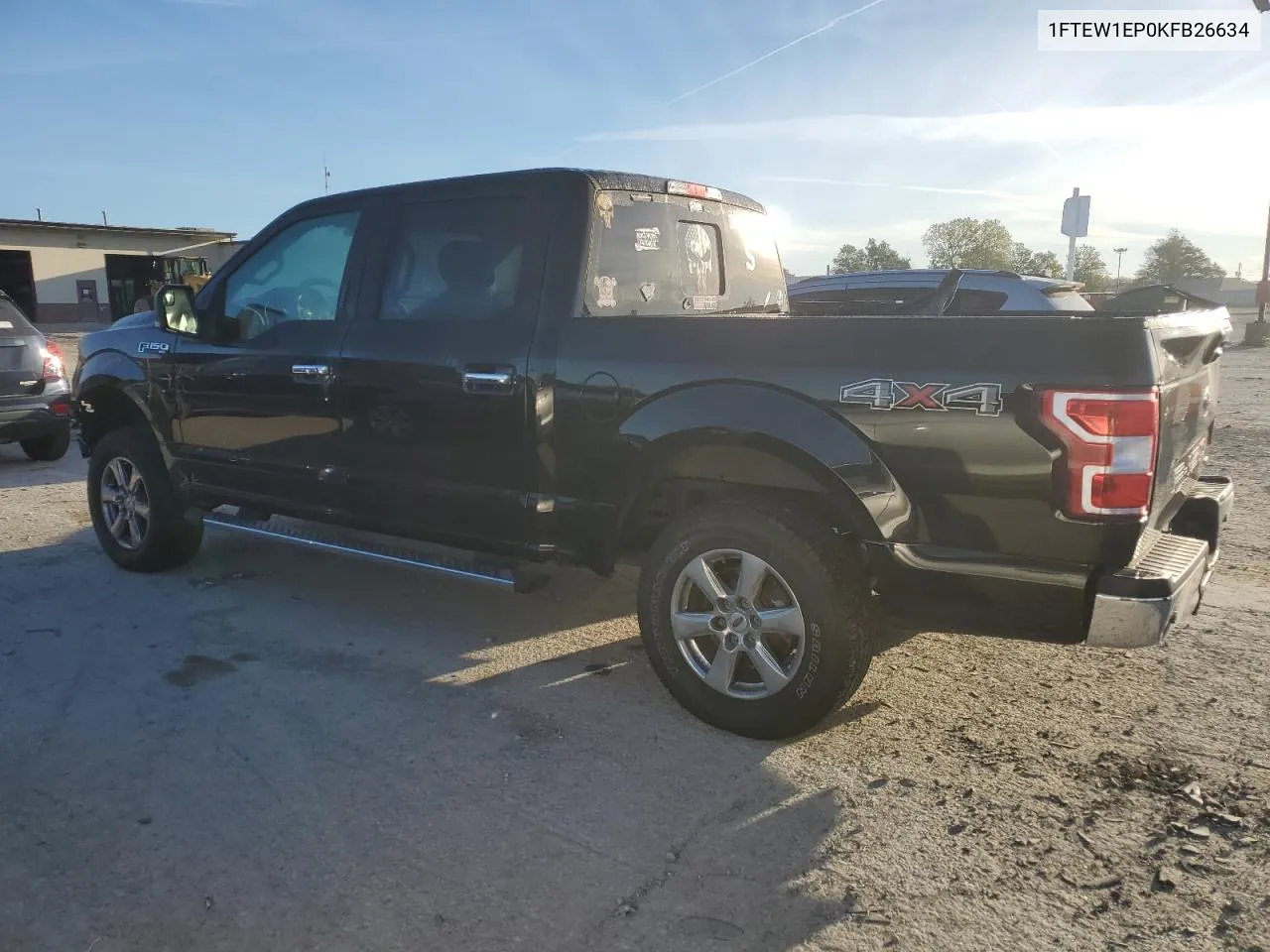 2019 Ford F150 Supercrew VIN: 1FTEW1EP0KFB26634 Lot: 74011404