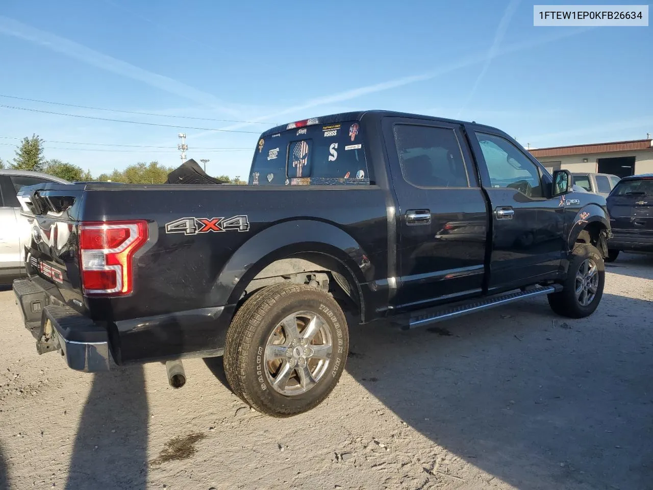 2019 Ford F150 Supercrew VIN: 1FTEW1EP0KFB26634 Lot: 74011404