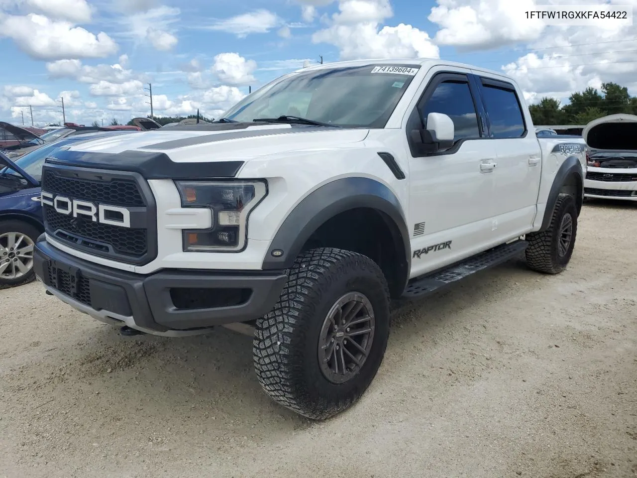 2019 Ford F150 Raptor VIN: 1FTFW1RGXKFA54422 Lot: 74139604