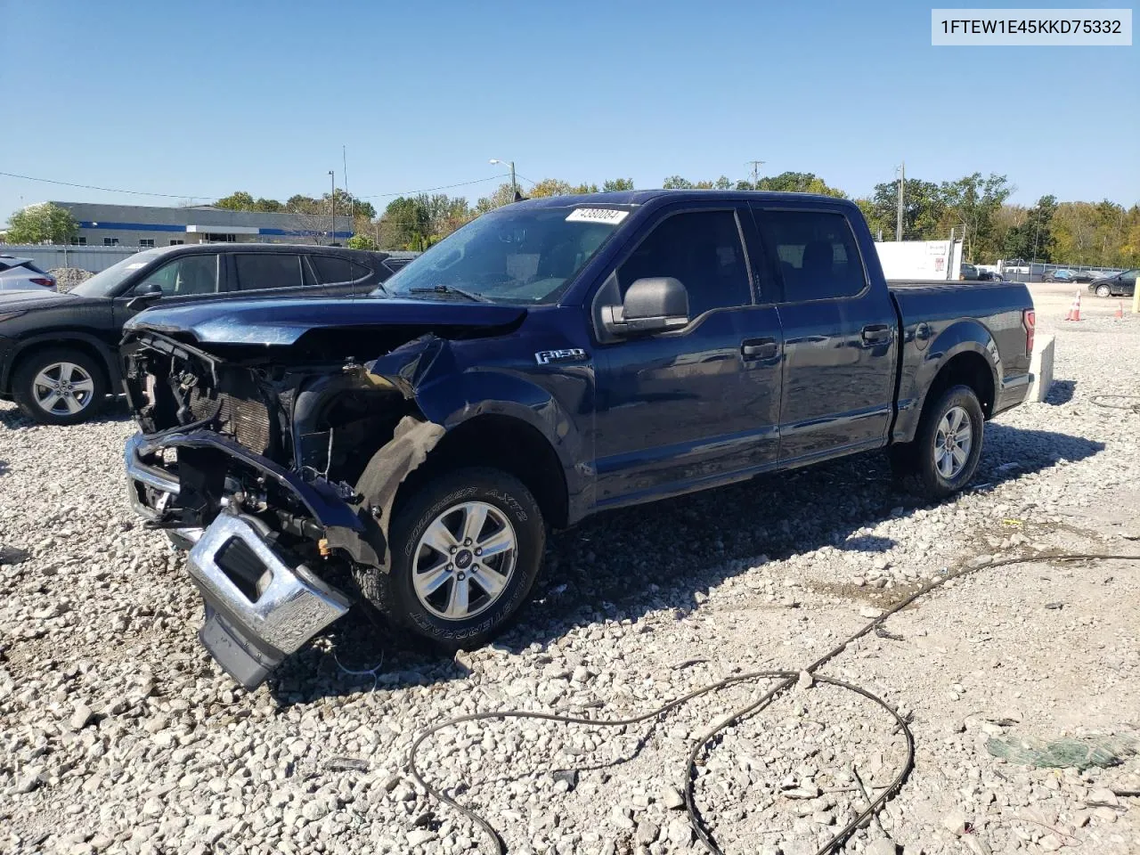 2019 Ford F150 Supercrew VIN: 1FTEW1E45KKD75332 Lot: 74380084