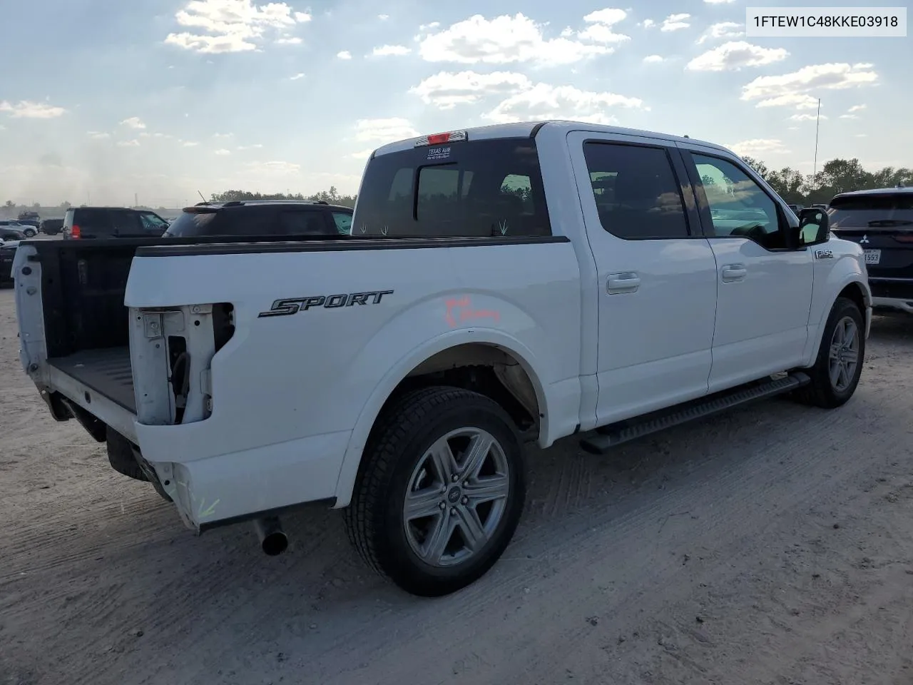 2019 Ford F150 Supercrew VIN: 1FTEW1C48KKE03918 Lot: 74489054