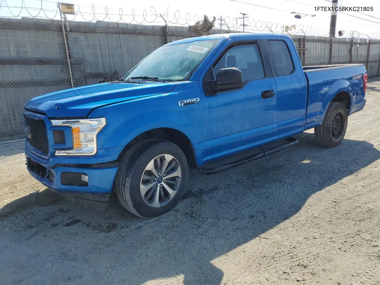 2019 Ford F150 Super Cab VIN: 1FTEX1C58KKC21805 Lot: 74495684