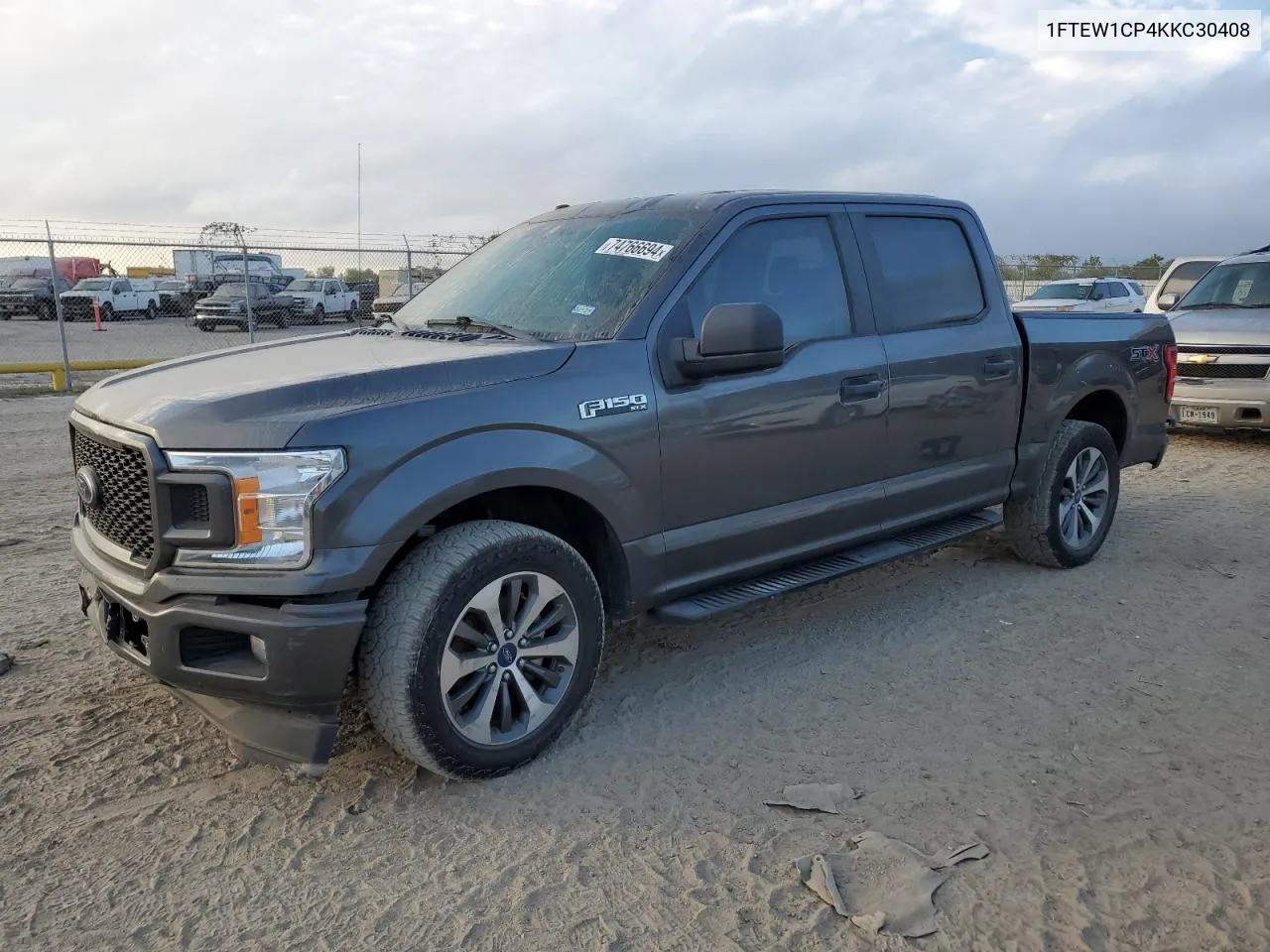 2019 Ford F150 Supercrew VIN: 1FTEW1CP4KKC30408 Lot: 74766694