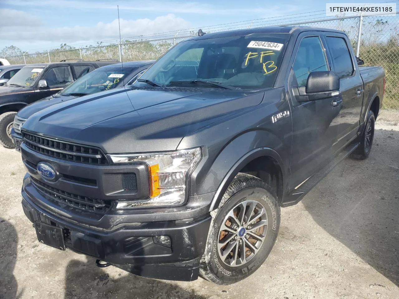 2019 Ford F150 Supercrew VIN: 1FTEW1E44KKE51185 Lot: 75042634