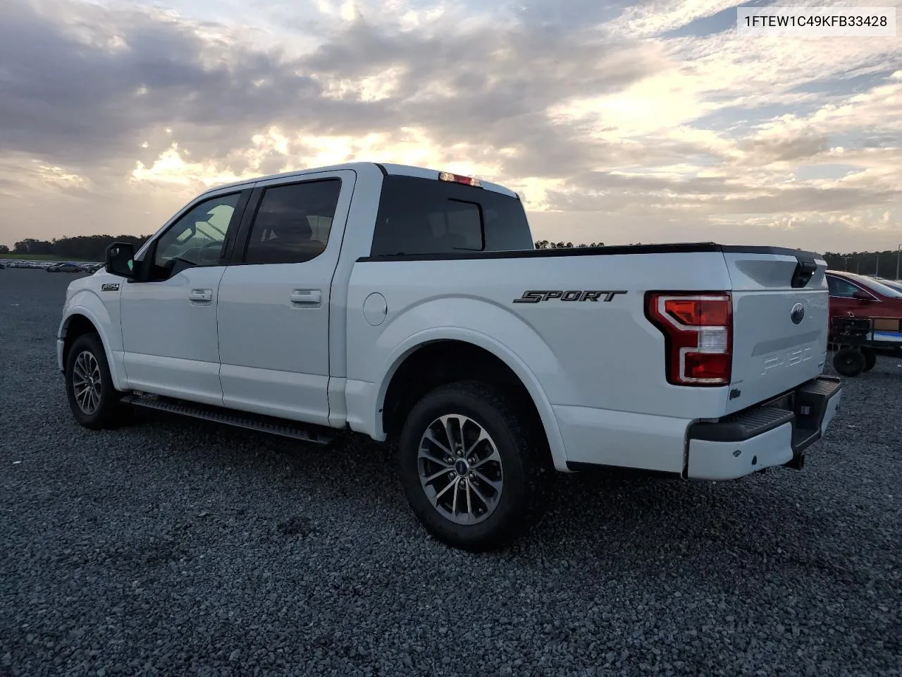 2019 Ford F150 Supercrew VIN: 1FTEW1C49KFB33428 Lot: 75076564