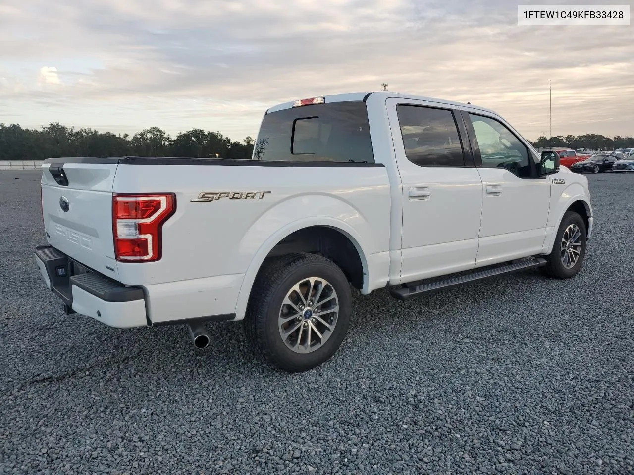 2019 Ford F150 Supercrew VIN: 1FTEW1C49KFB33428 Lot: 75076564