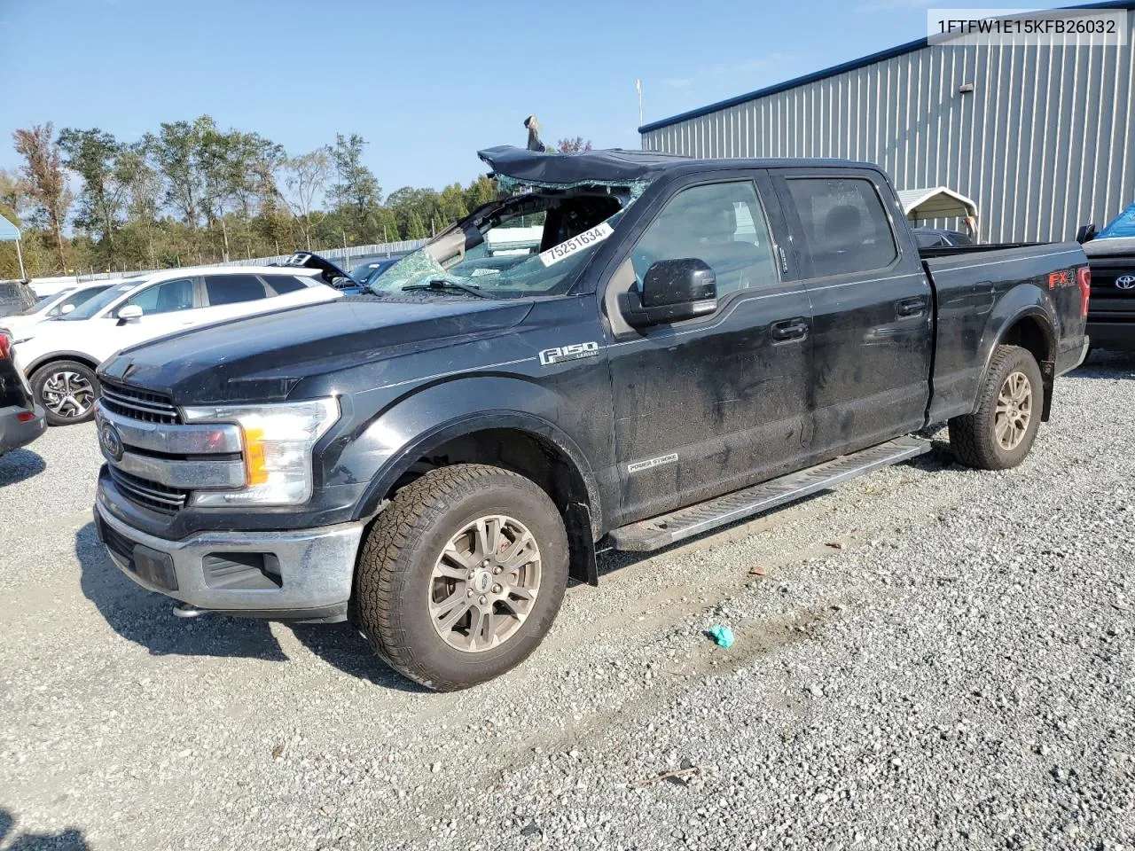 2019 Ford F150 Supercrew VIN: 1FTFW1E15KFB26032 Lot: 75251634