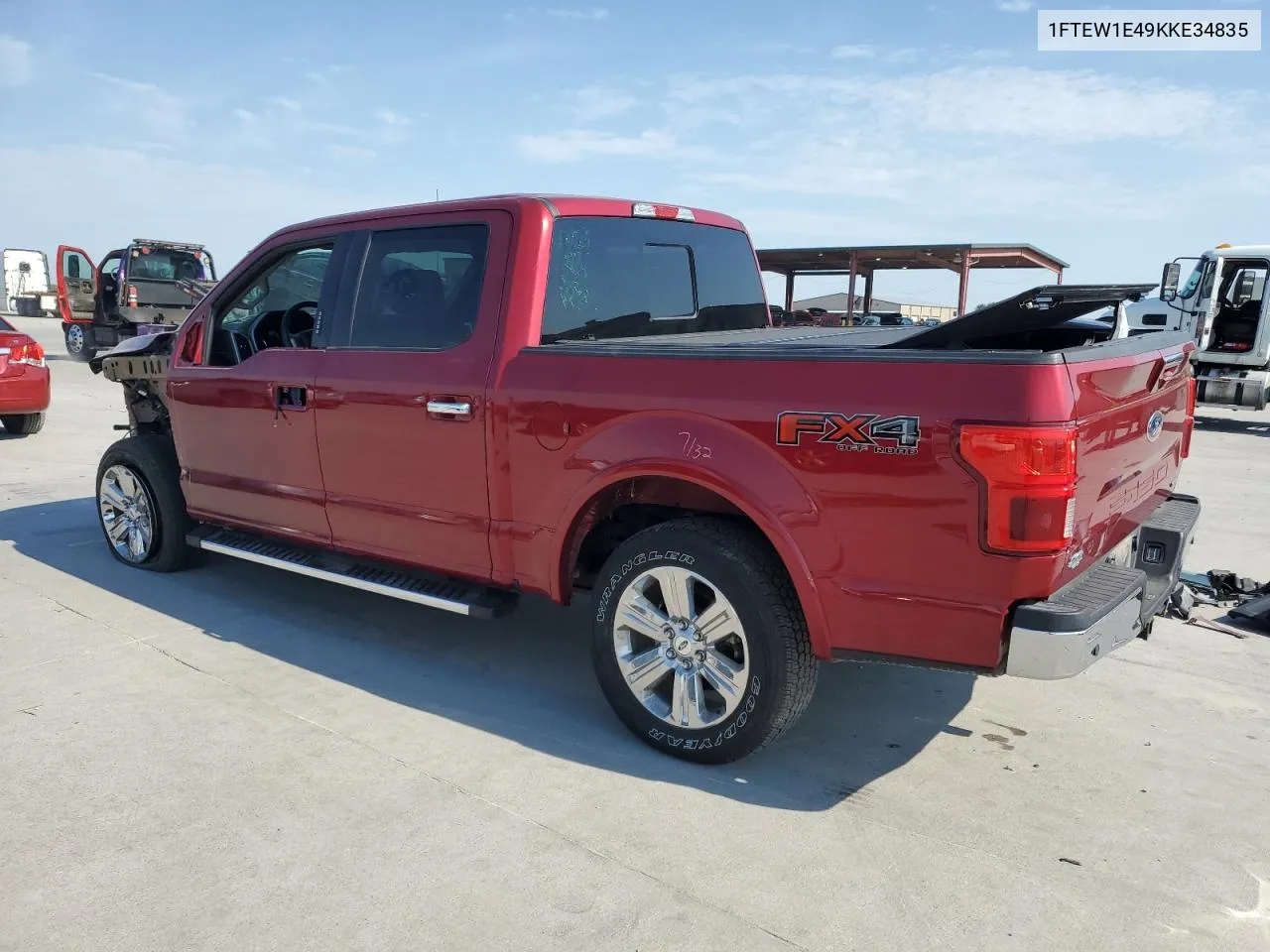 2019 Ford F150 Supercrew VIN: 1FTEW1E49KKE34835 Lot: 75836454