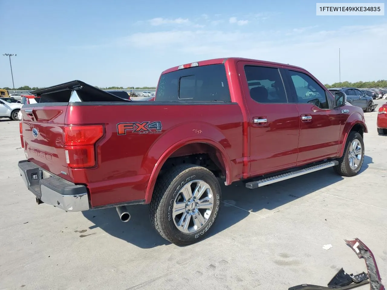 2019 Ford F150 Supercrew VIN: 1FTEW1E49KKE34835 Lot: 75836454