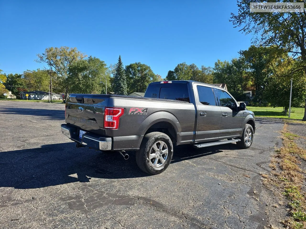 2019 Ford F150 Supercrew VIN: 1FTFW1E43KFA53656 Lot: 75836964