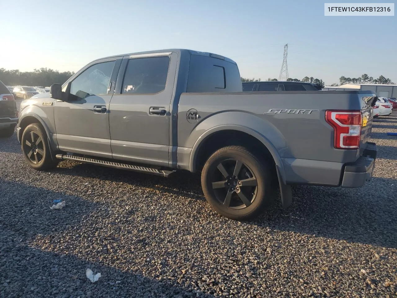 1FTEW1C43KFB12316 2019 Ford F150 Supercrew