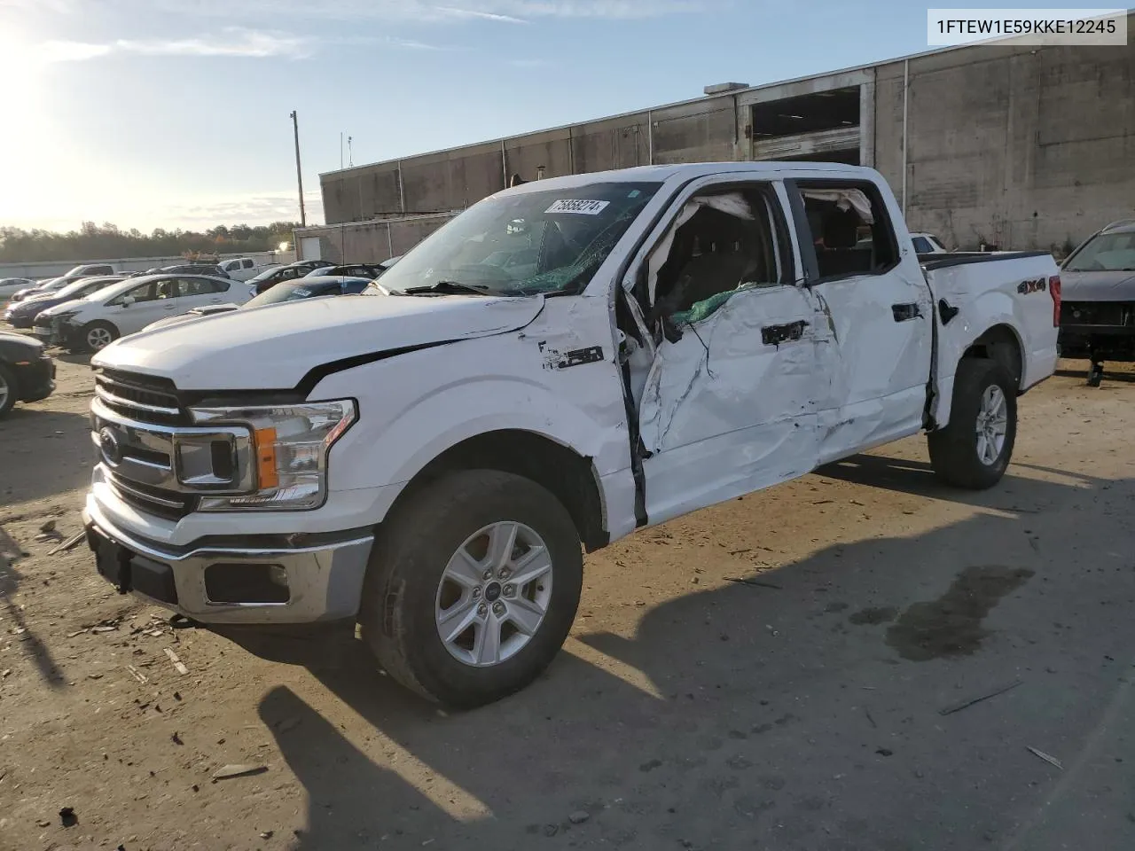 2019 Ford F150 Supercrew VIN: 1FTEW1E59KKE12245 Lot: 75858274