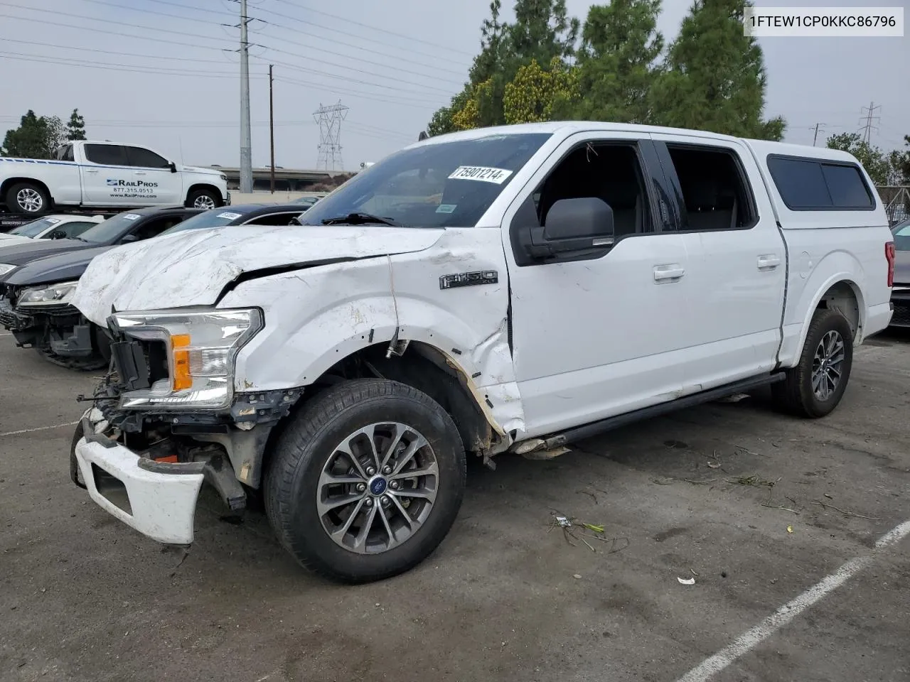 2019 Ford F150 Supercrew VIN: 1FTEW1CP0KKC86796 Lot: 75901214