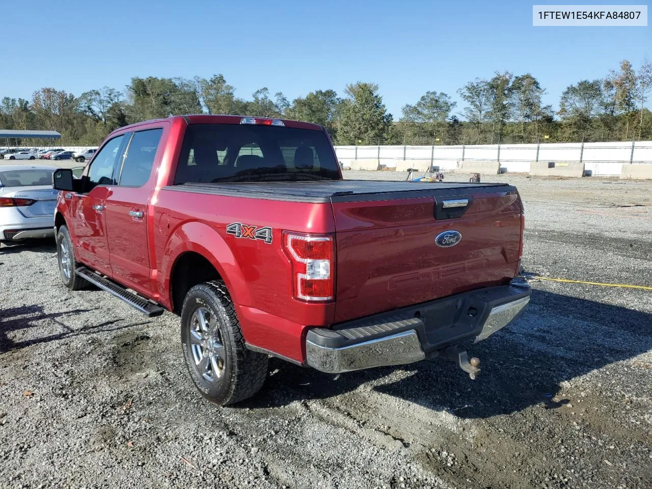 2019 Ford F150 Supercrew VIN: 1FTEW1E54KFA84807 Lot: 76105544