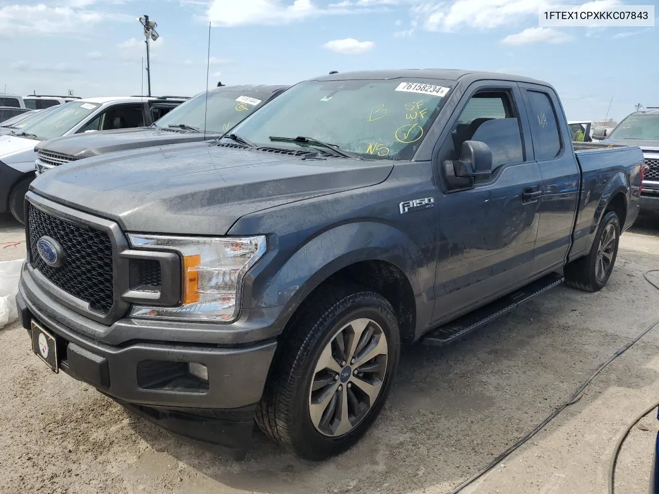 2019 Ford F150 Super Cab VIN: 1FTEX1CPXKKC07843 Lot: 76158234