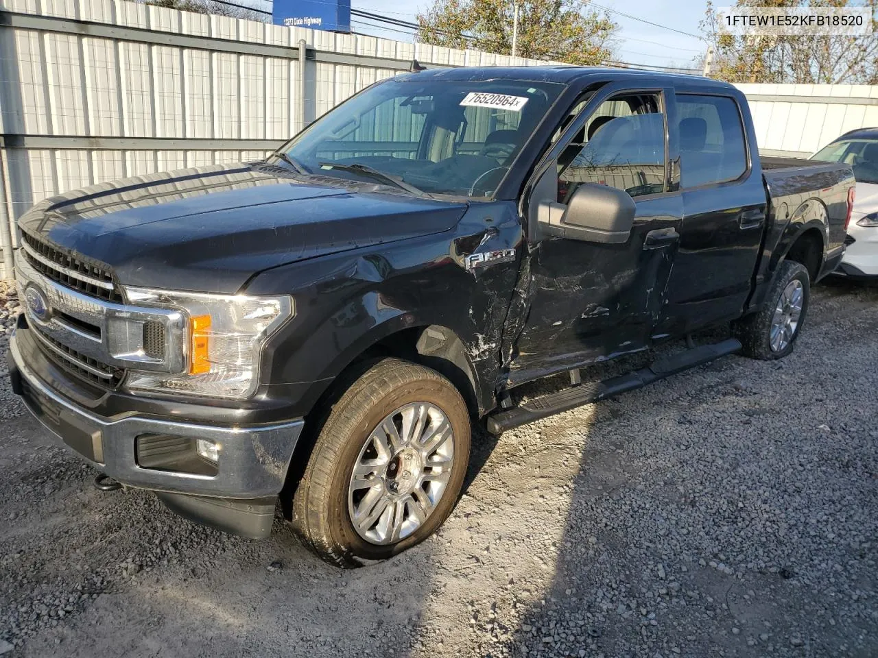 2019 Ford F150 Supercrew VIN: 1FTEW1E52KFB18520 Lot: 76520964