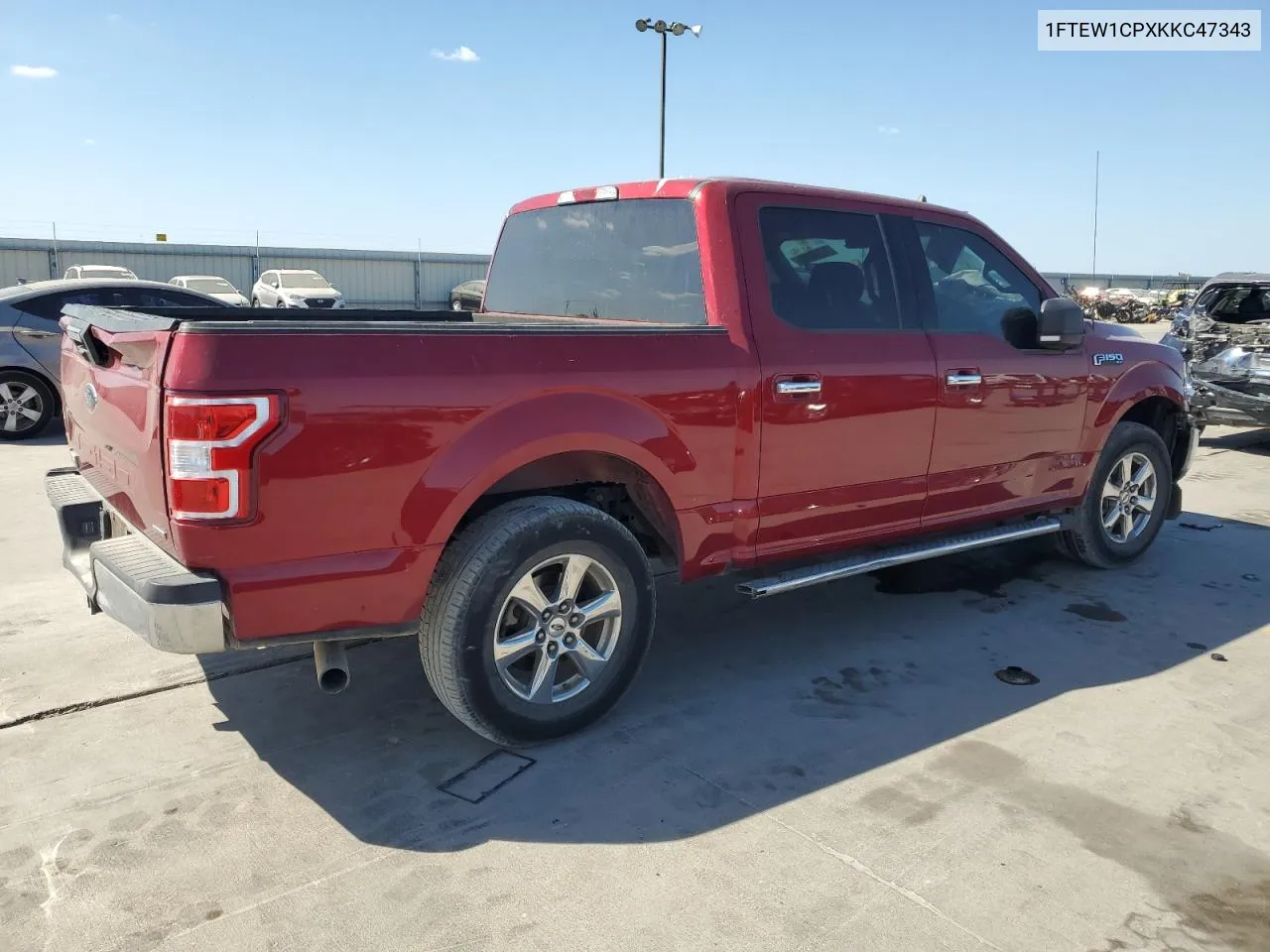 2019 Ford F150 Supercrew VIN: 1FTEW1CPXKKC47343 Lot: 76742904