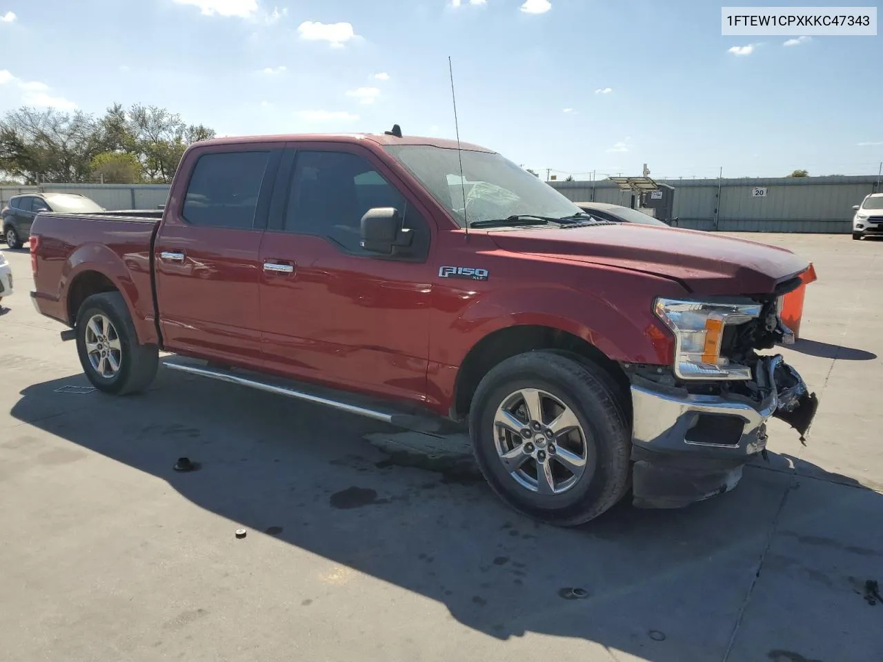 2019 Ford F150 Supercrew VIN: 1FTEW1CPXKKC47343 Lot: 76742904