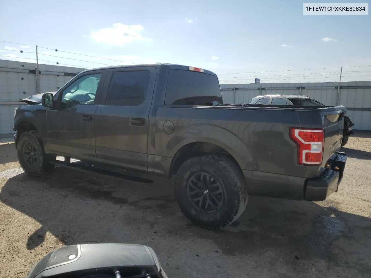 2019 Ford F150 Supercrew VIN: 1FTEW1CPXKKE80834 Lot: 76792654