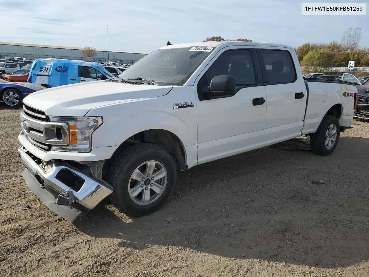 2019 Ford F150 Supercrew VIN: 1FTFW1E50KFB51259 Lot: 76932044