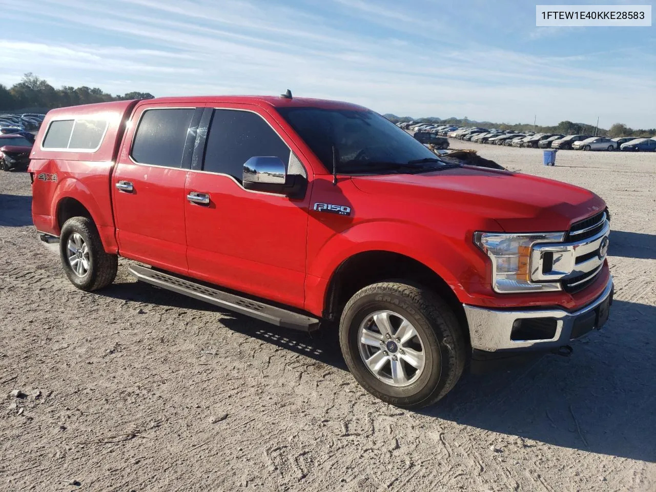 2019 Ford F150 Supercrew VIN: 1FTEW1E40KKE28583 Lot: 76956714