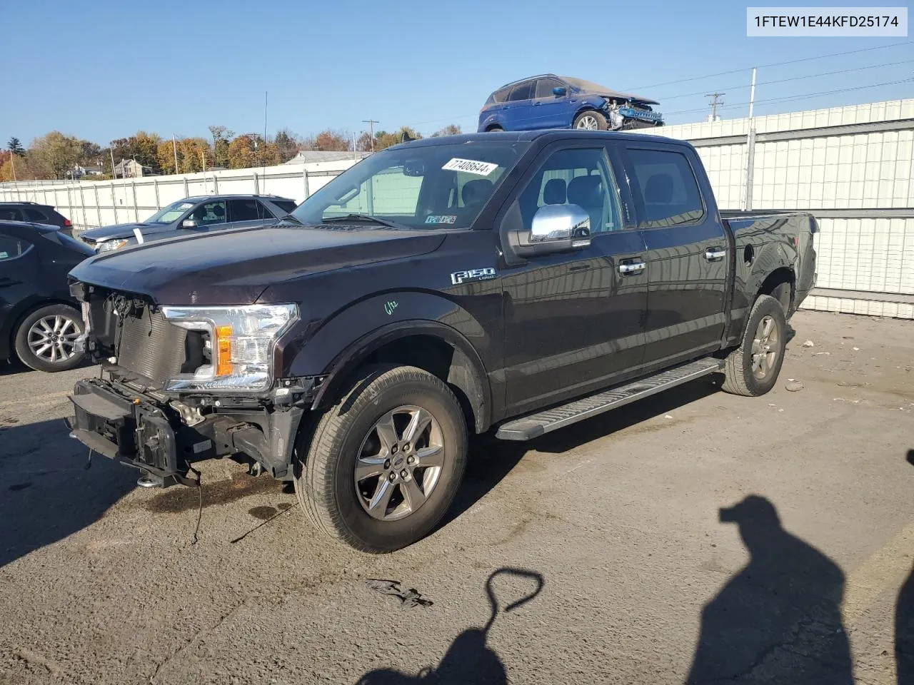 2019 Ford F150 Supercrew VIN: 1FTEW1E44KFD25174 Lot: 77408644