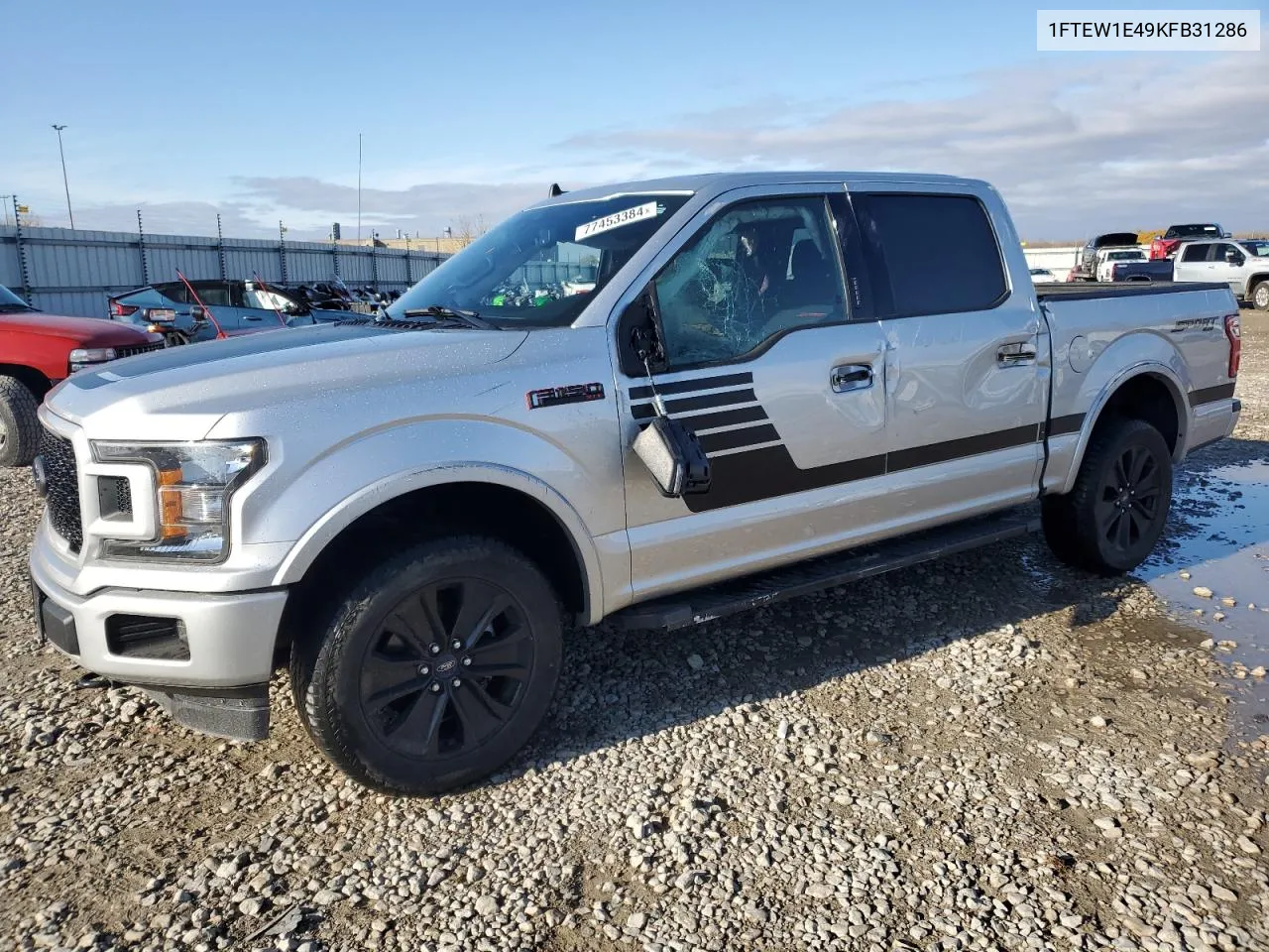 2019 Ford F150 Supercrew VIN: 1FTEW1E49KFB31286 Lot: 77453384