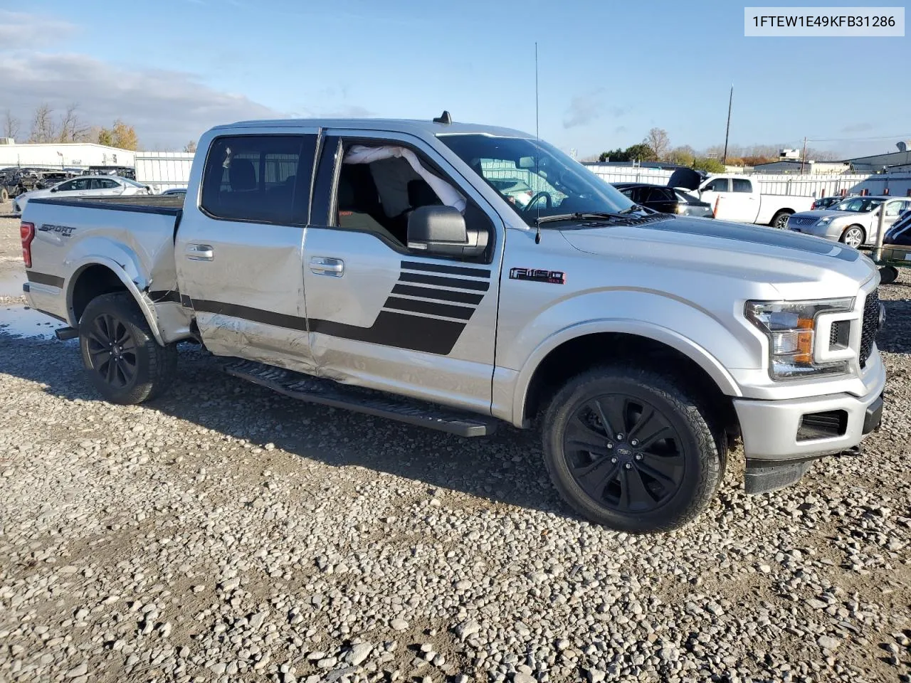 2019 Ford F150 Supercrew VIN: 1FTEW1E49KFB31286 Lot: 77453384