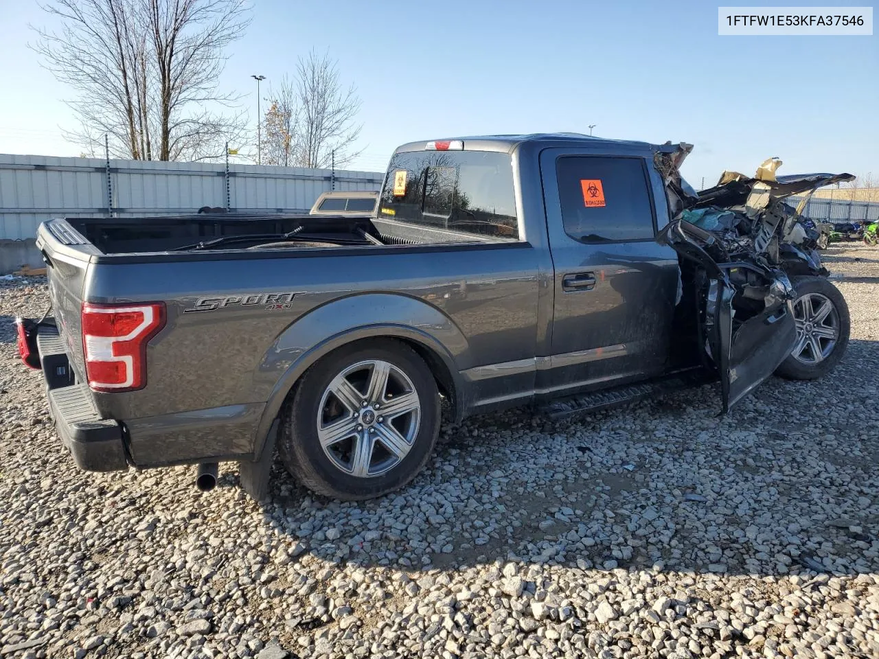 2019 Ford F150 Supercrew VIN: 1FTFW1E53KFA37546 Lot: 77471014