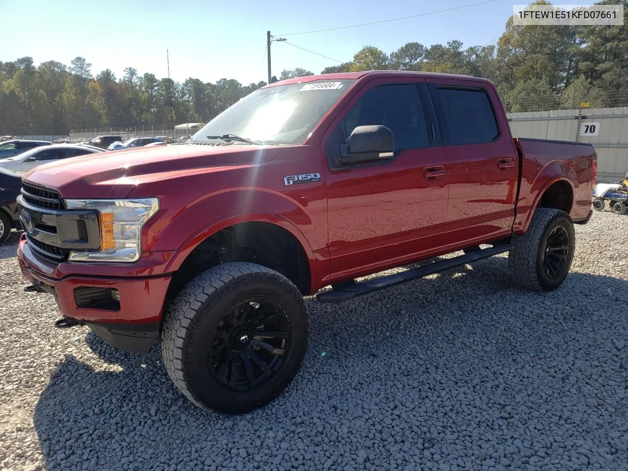 2019 Ford F150 Supercrew VIN: 1FTEW1E51KFD07661 Lot: 77595504