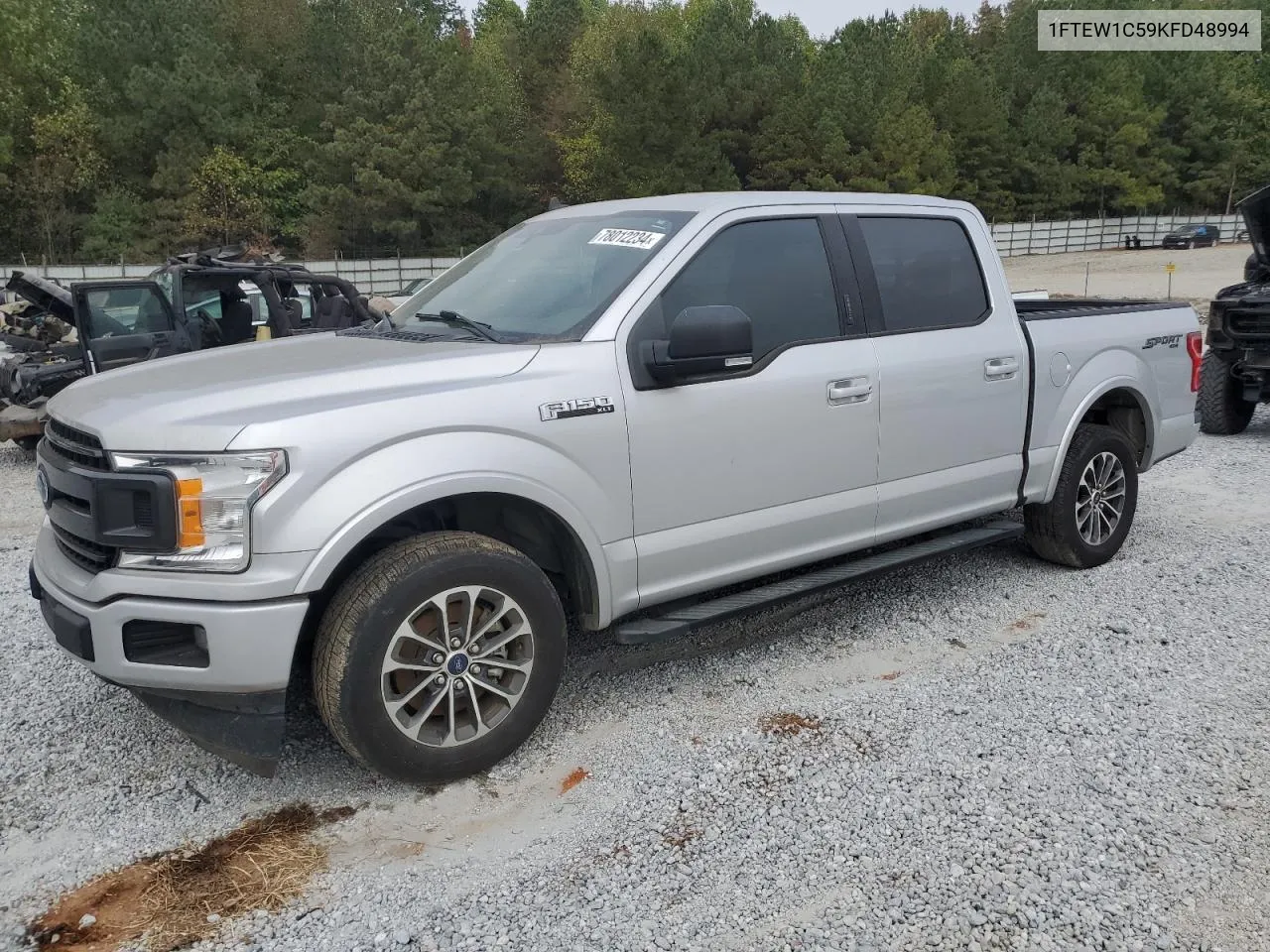 2019 Ford F150 Supercrew VIN: 1FTEW1C59KFD48994 Lot: 78012234