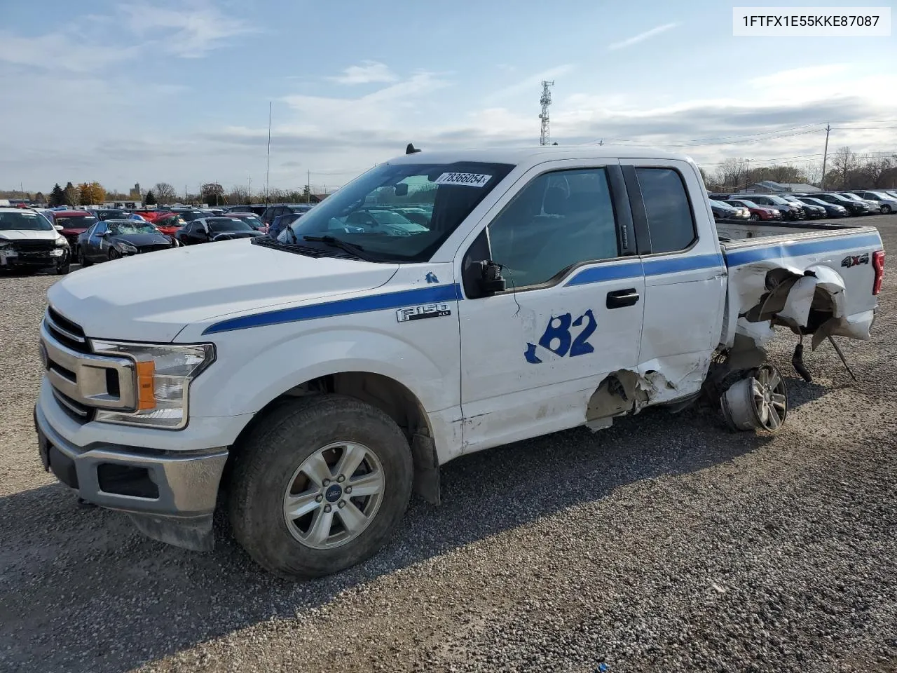 2019 Ford F150 Super Cab VIN: 1FTFX1E55KKE87087 Lot: 78366054