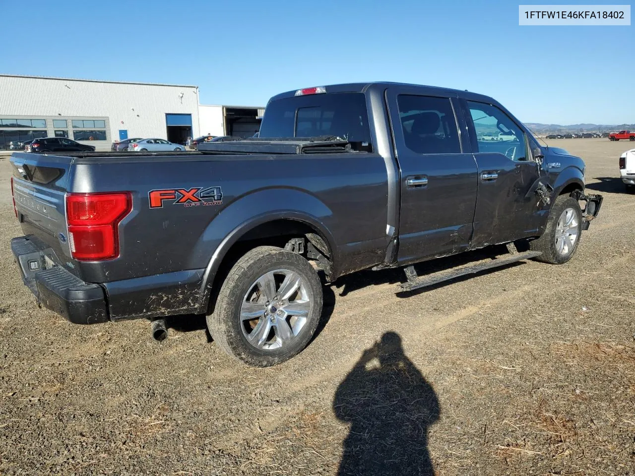 2019 Ford F150 Supercrew VIN: 1FTFW1E46KFA18402 Lot: 79435364