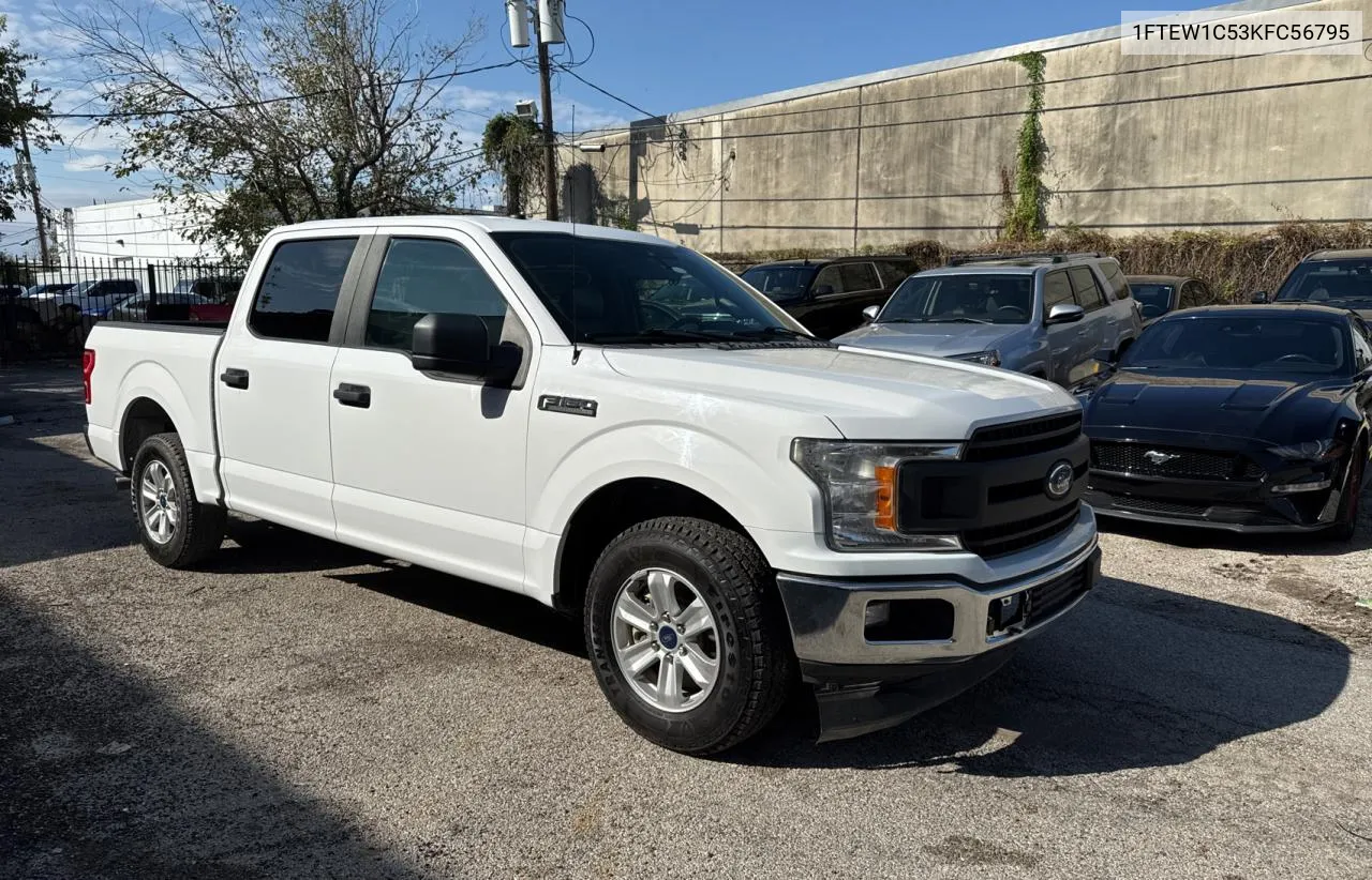 2019 Ford F150 Supercrew VIN: 1FTEW1C53KFC56795 Lot: 79741424