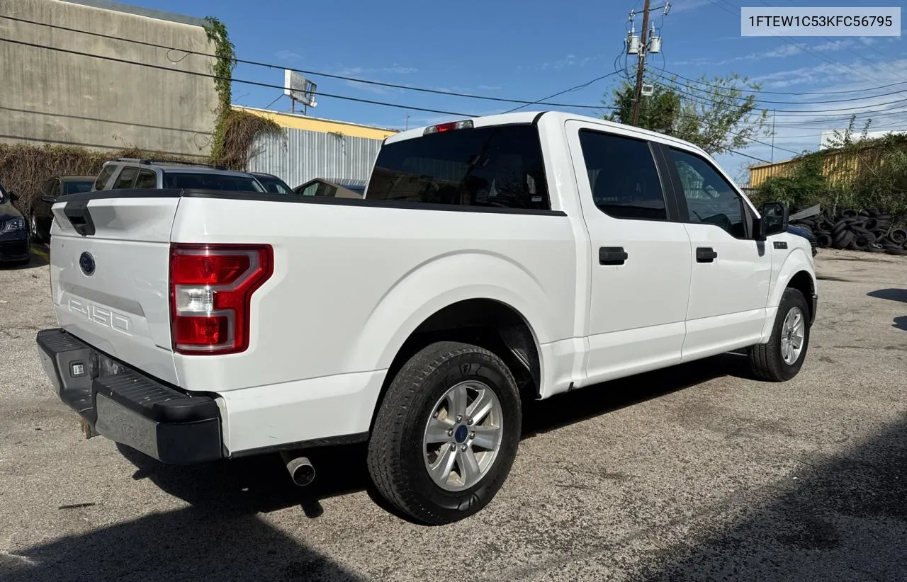 2019 Ford F150 Supercrew VIN: 1FTEW1C53KFC56795 Lot: 79741424