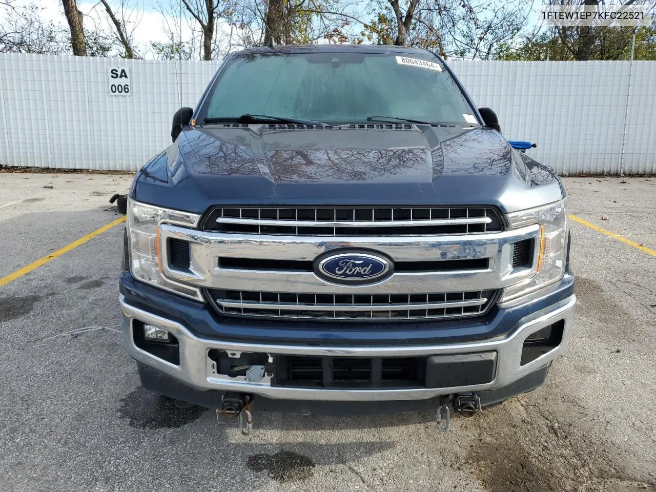 2019 Ford F150 Supercrew VIN: 1FTEW1EP7KFC22521 Lot: 80043464