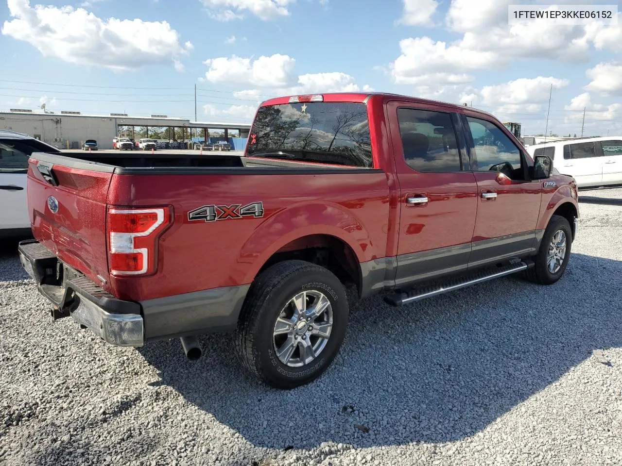 2019 Ford F150 Supercrew VIN: 1FTEW1EP3KKE06152 Lot: 80271734