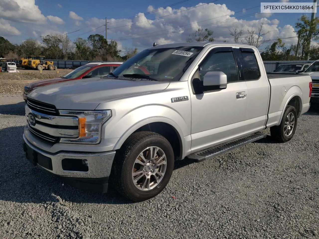 2019 Ford F150 Super Cab VIN: 1FTEX1C54KKD18564 Lot: 80389294