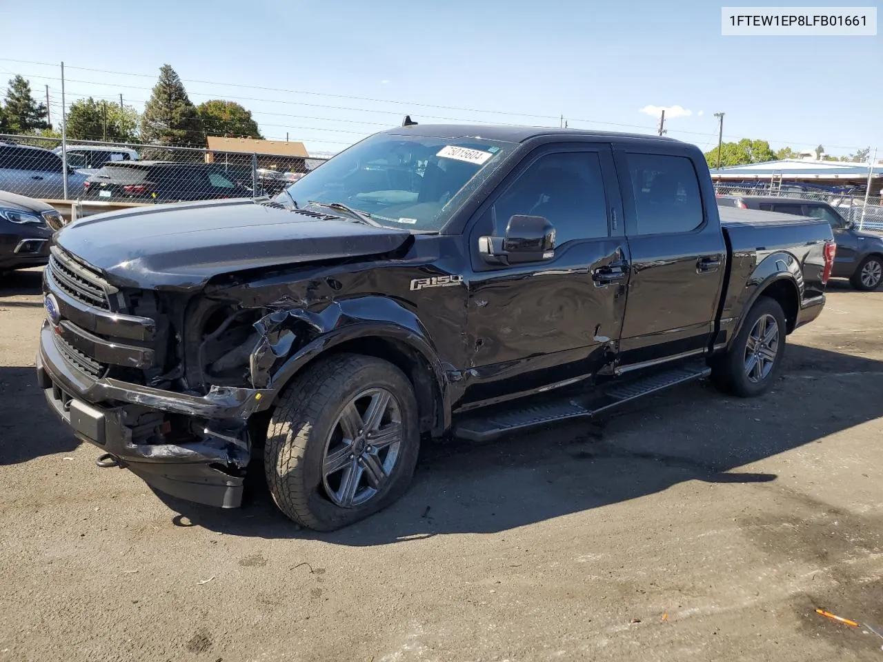 2020 Ford F150 Supercrew VIN: 1FTEW1EP8LFB01661 Lot: 75015604