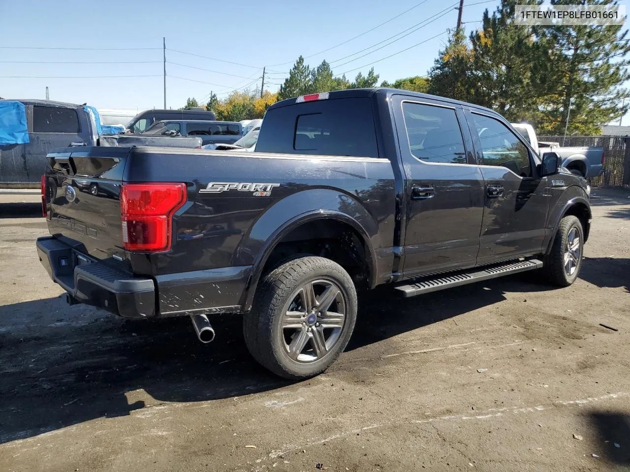 2020 Ford F150 Supercrew VIN: 1FTEW1EP8LFB01661 Lot: 75015604