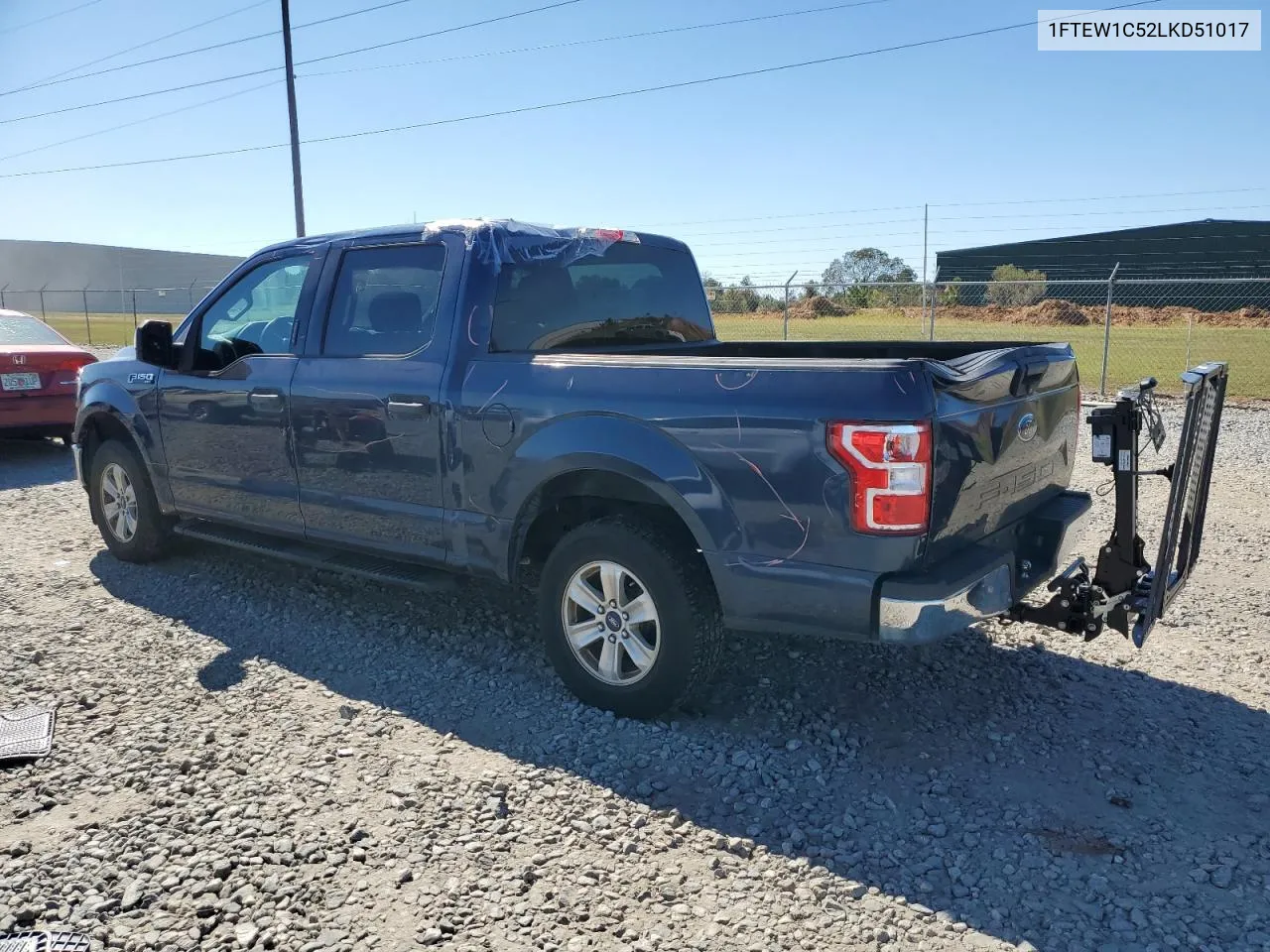 2020 Ford F150 Supercrew VIN: 1FTEW1C52LKD51017 Lot: 76348904