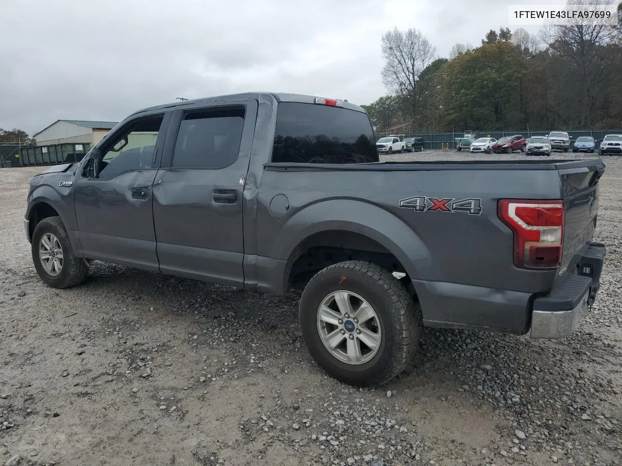 2020 Ford F150 Supercrew VIN: 1FTEW1E43LFA97699 Lot: 80543184