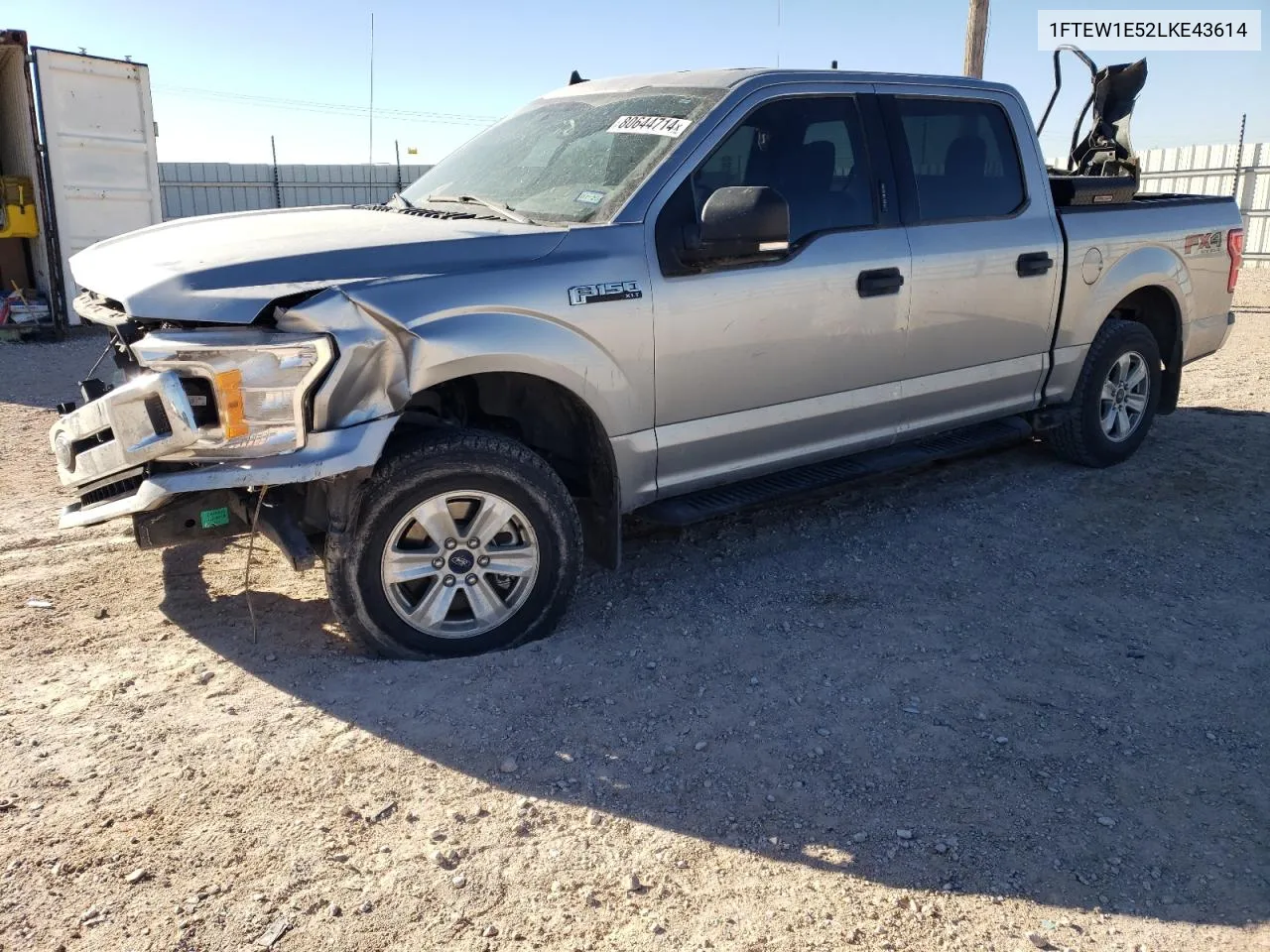 2020 Ford F150 Supercrew VIN: 1FTEW1E52LKE43614 Lot: 80644714