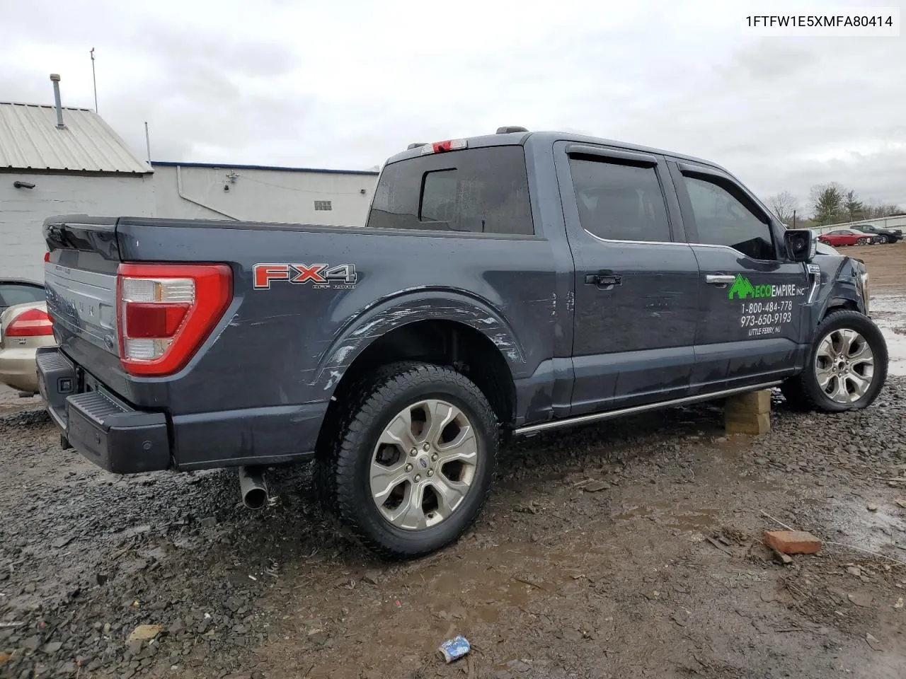 2021 Ford F150 Supercrew VIN: 1FTFW1E5XMFA80414 Lot: 39223354