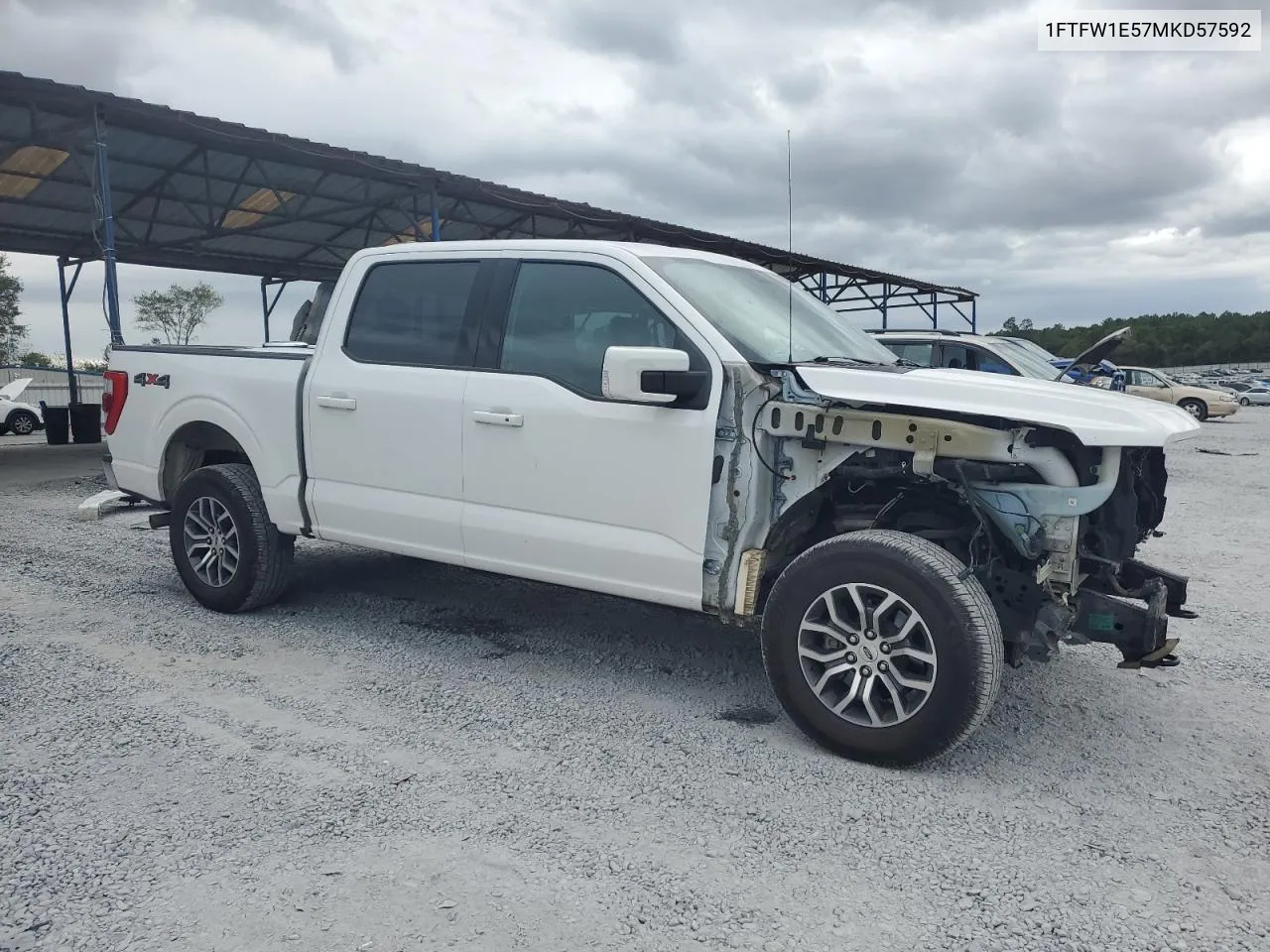 2021 Ford F150 Supercrew VIN: 1FTFW1E57MKD57592 Lot: 71311774