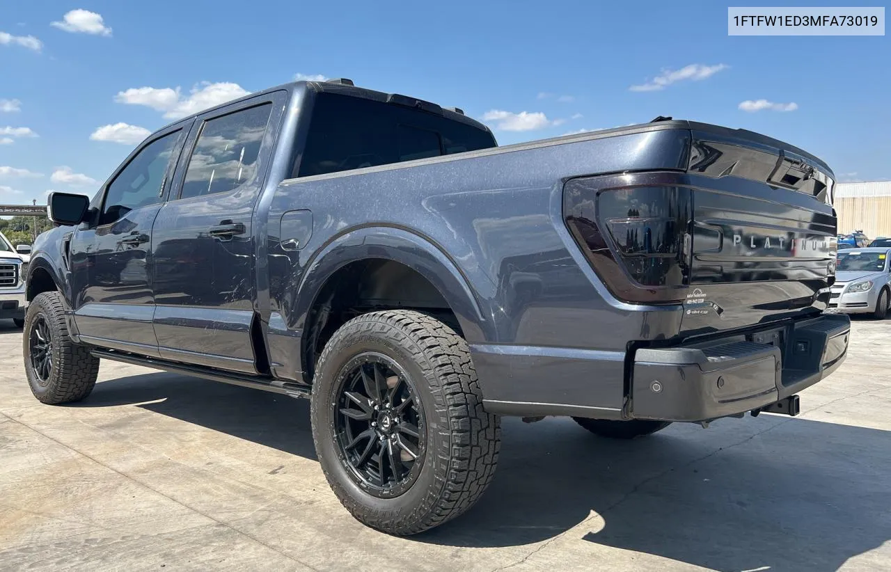 2021 Ford F150 Supercrew VIN: 1FTFW1ED3MFA73019 Lot: 72424634