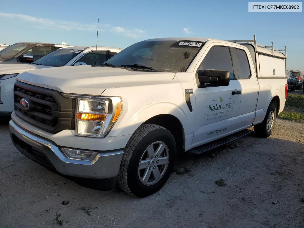 2021 Ford F150 Super Cab VIN: 1FTEX1CP7MKE68902 Lot: 75390794