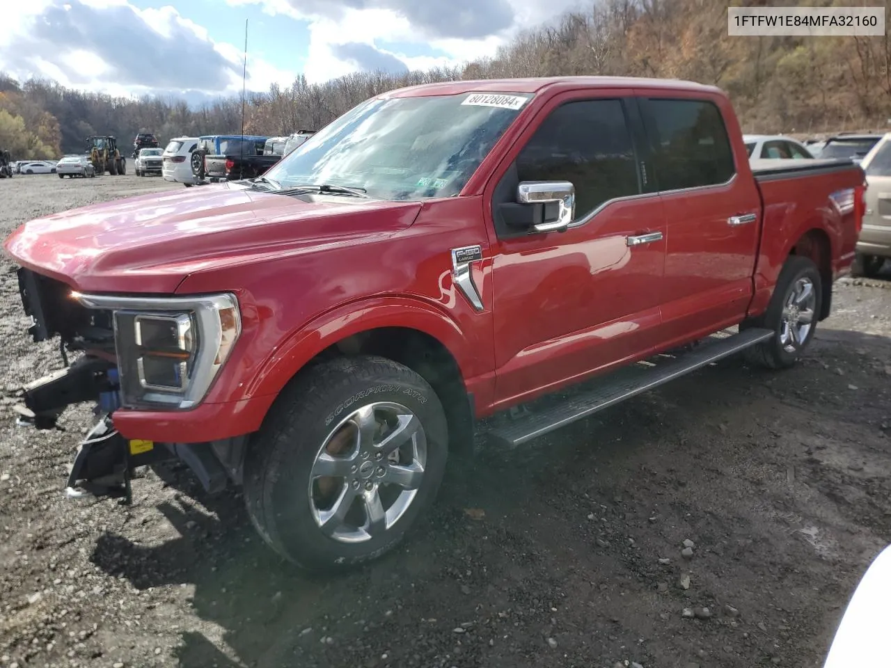 2021 Ford F150 Supercrew VIN: 1FTFW1E84MFA32160 Lot: 80128084